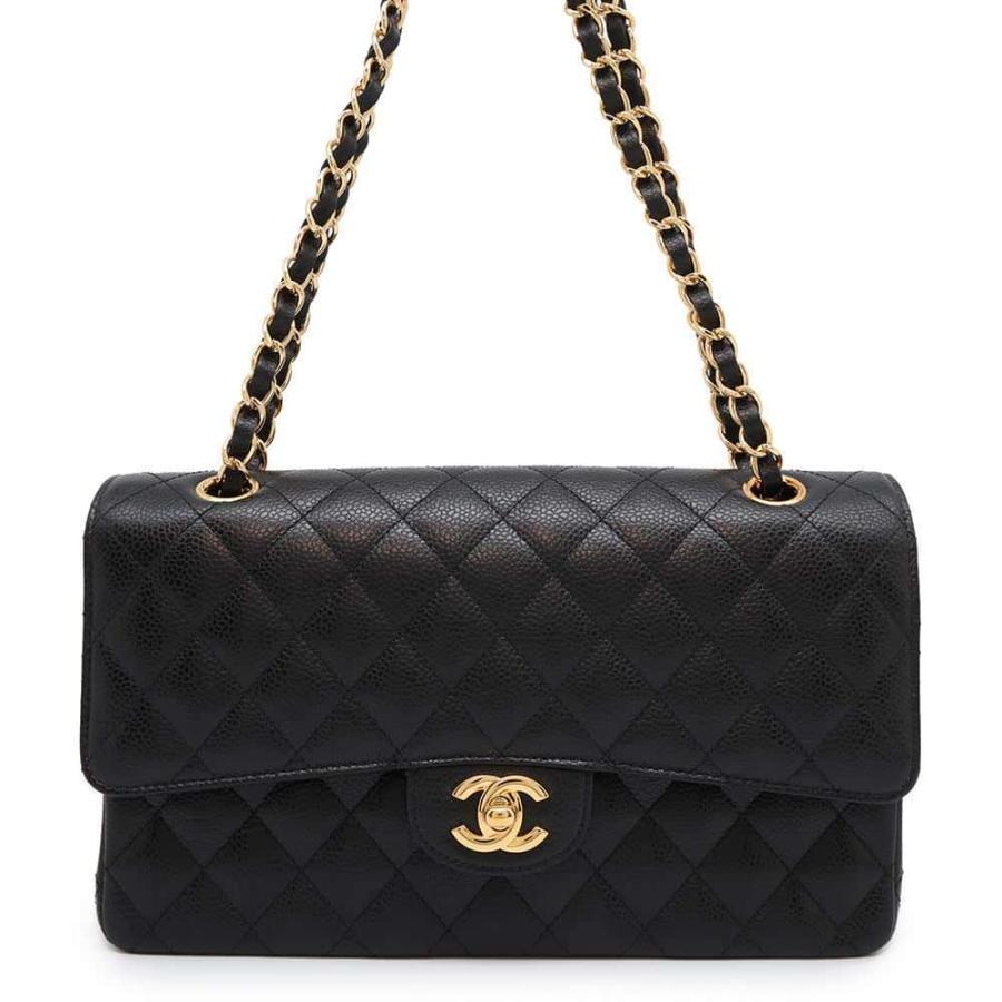 シャネル チェーンショルダーバッグ マトラッセ25 ココマーク キャビアスキン ダブルチェーン A01112 CHANEL 黒 シャネル チェーンショルダーバッグ マトラッセ25 ココマーク キャビア