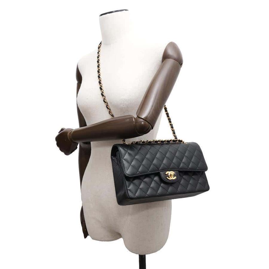 シャネル チェーンショルダーバッグ マトラッセ25 ココマーク キャビアスキン ダブルチェーン A01112 CHANEL 黒 シャネル チェーンショルダーバッグ マトラッセ25 ココマーク キャビア