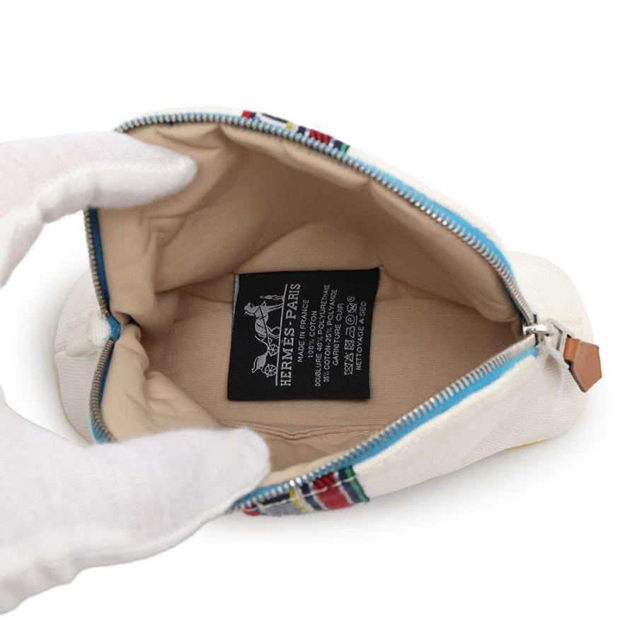 エルメス ポーチ BOLIDE RUBAN CANNELLE ミニ キャンバス HERMES 小物