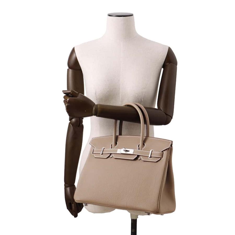 エルメス バーキン30 エトゥープ/シルバー金具 トゴ W刻印 HERMES 