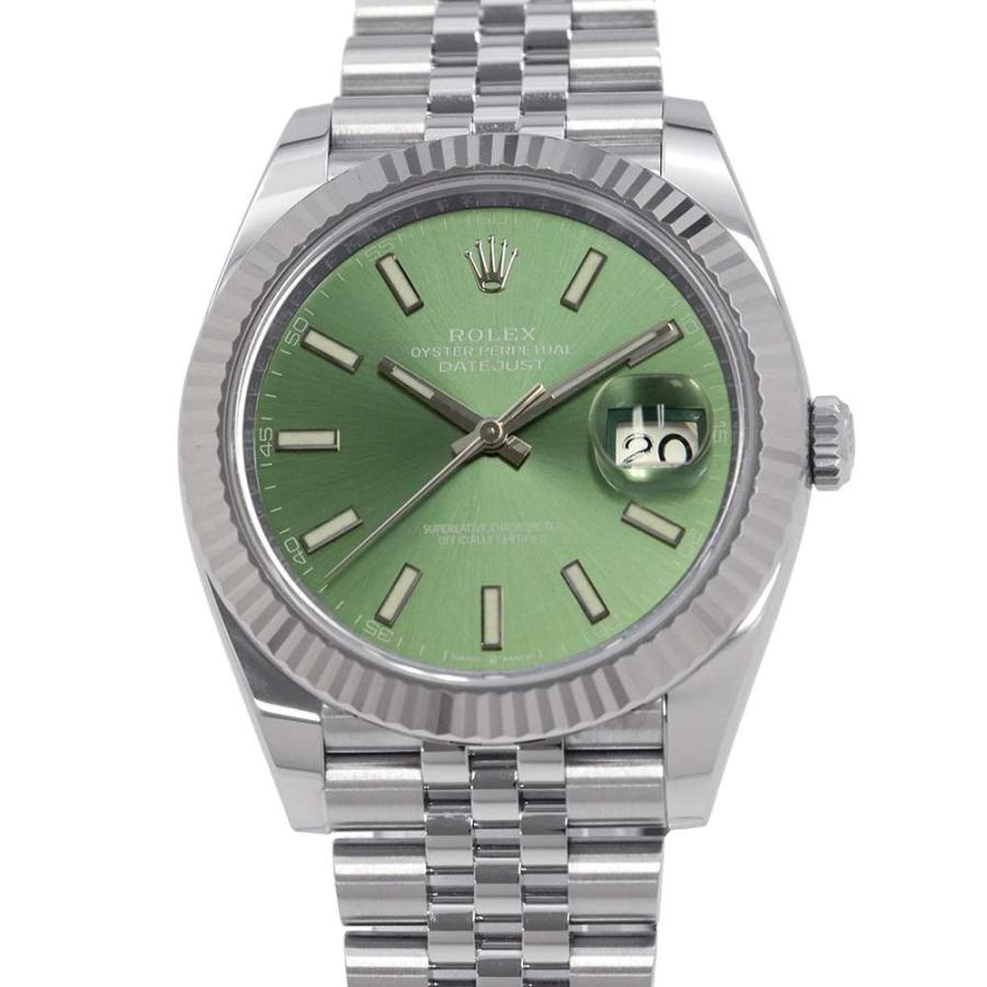 ロレックス デイトジャスト41 126334 ROLEX 腕時計 ミントグリーン文字 