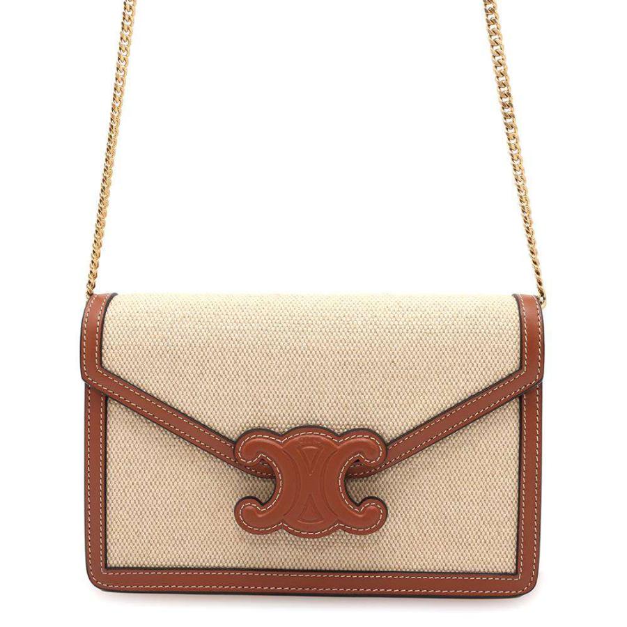 CELINE チェーンウォレット ショルダーバッグ CELINE】 TRIOMPHE CANVAS WALLET チェーンウォレット (CELINE