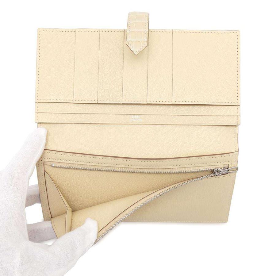 エルメス 長財布 ベアンスフレ ヴァニラ/シルバー金具