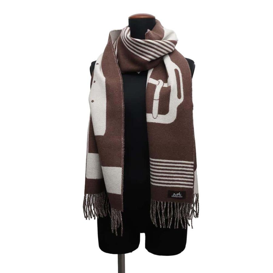 エルメス☆カシミヤマフラー 【サングル・ア・ブックル】美品