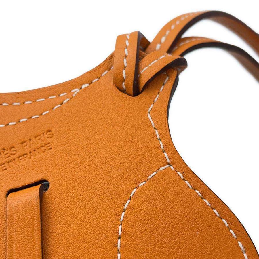 エルメス バッグチャーム パドックセル オレンジ/シルバー金具