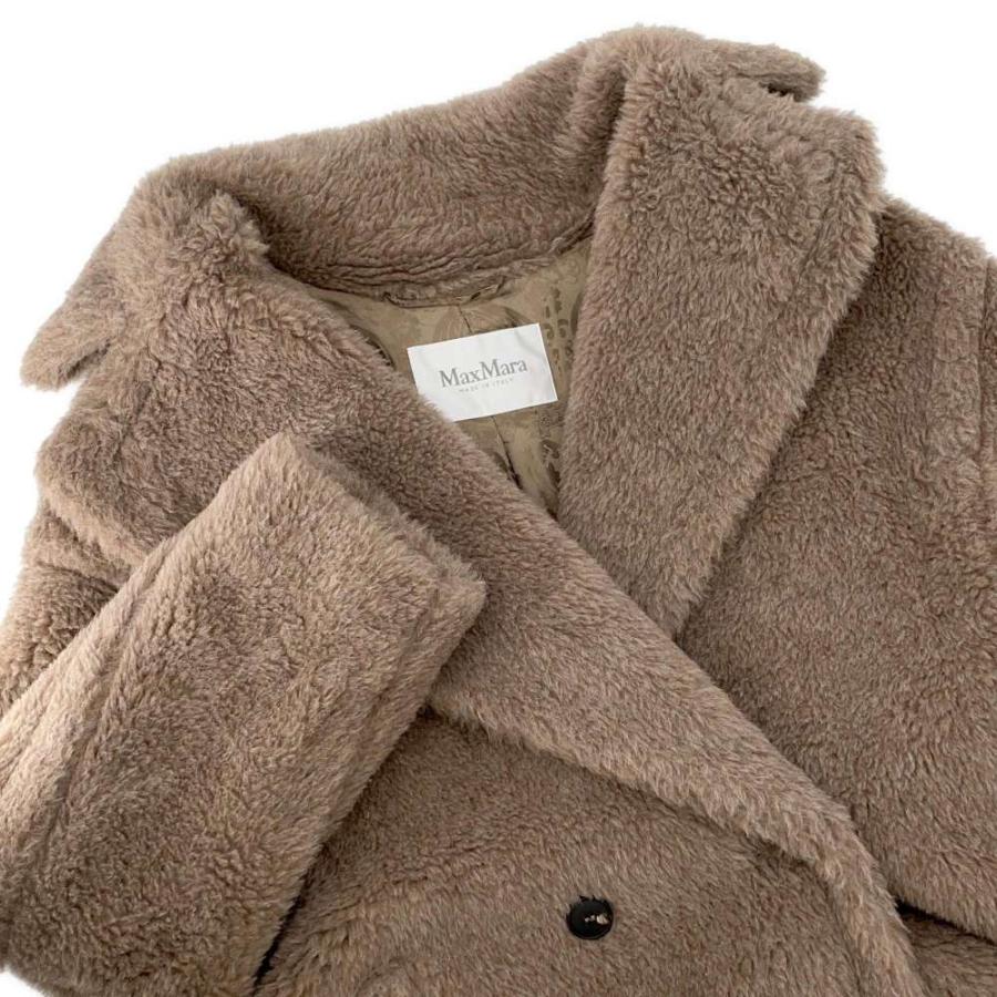 Max Mara テディベア ミトン☆アルパカ/カシミヤ/シルク☆モカ マックスマーラ ロングコート テディベア アルパカ カシミヤ