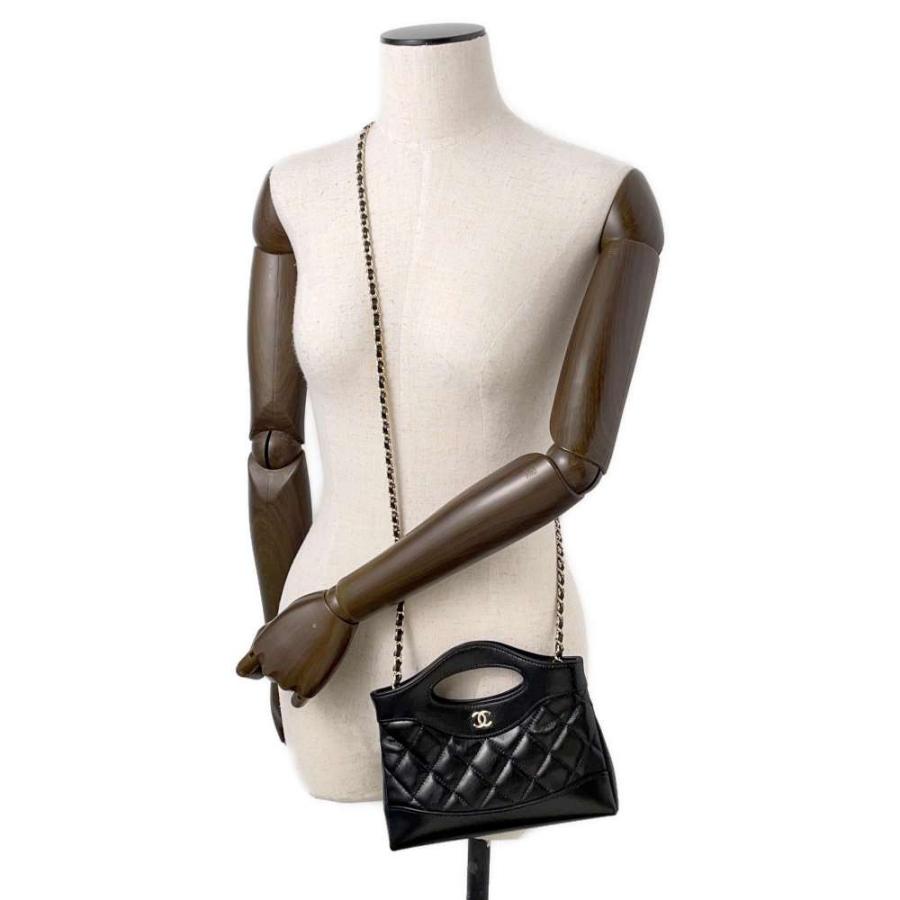 CHANEL(シャネル) ショルダーバッグ CHANEL 31 AP3656 黒 2WAY/チェーンショルダー/ゴールド金具 CHANEL（シャネル） シャネル31 ミニ チェーン ショルダーバッグ