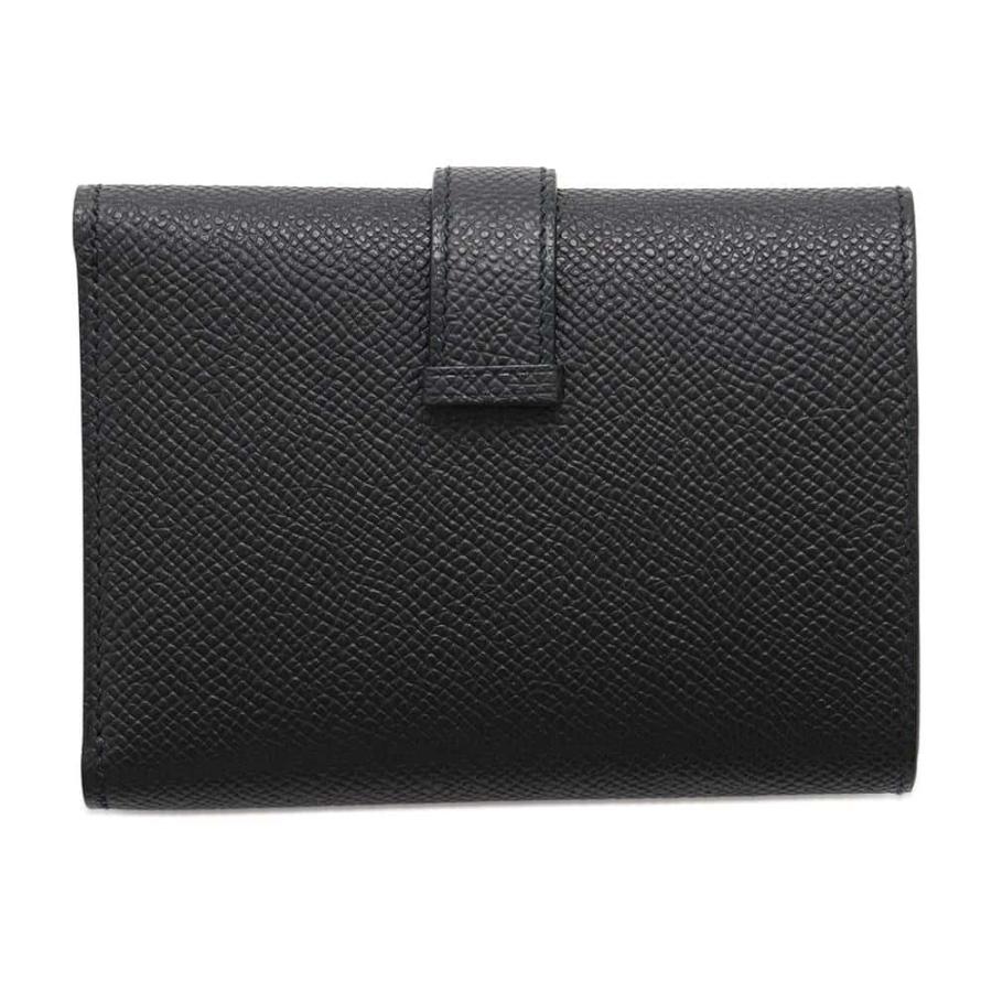 エルメス 三つ折り財布 ベアン コンビネ ブラック/ゴールド金具