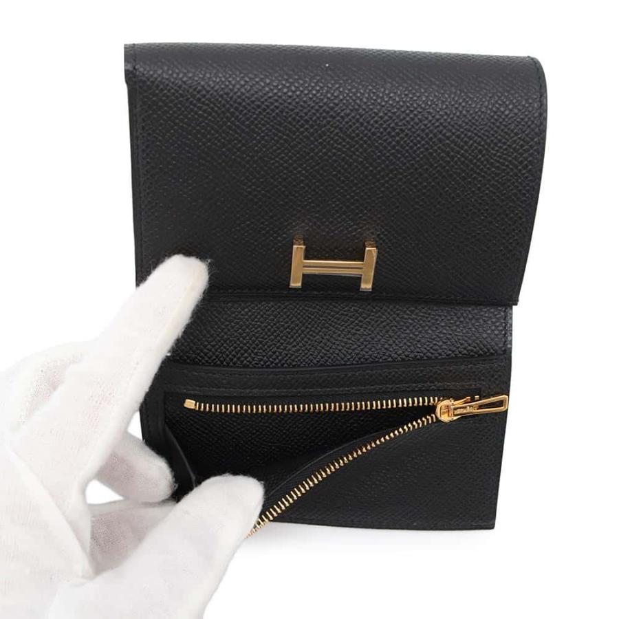 エルメス 三つ折り財布 ベアン コンビネ ブラック/ゴールド金具 エプソン W刻印 HERMES 財布 黒 エルメス 三つ折り財布 ベアン コンビネ ブラック/ゴールド金具