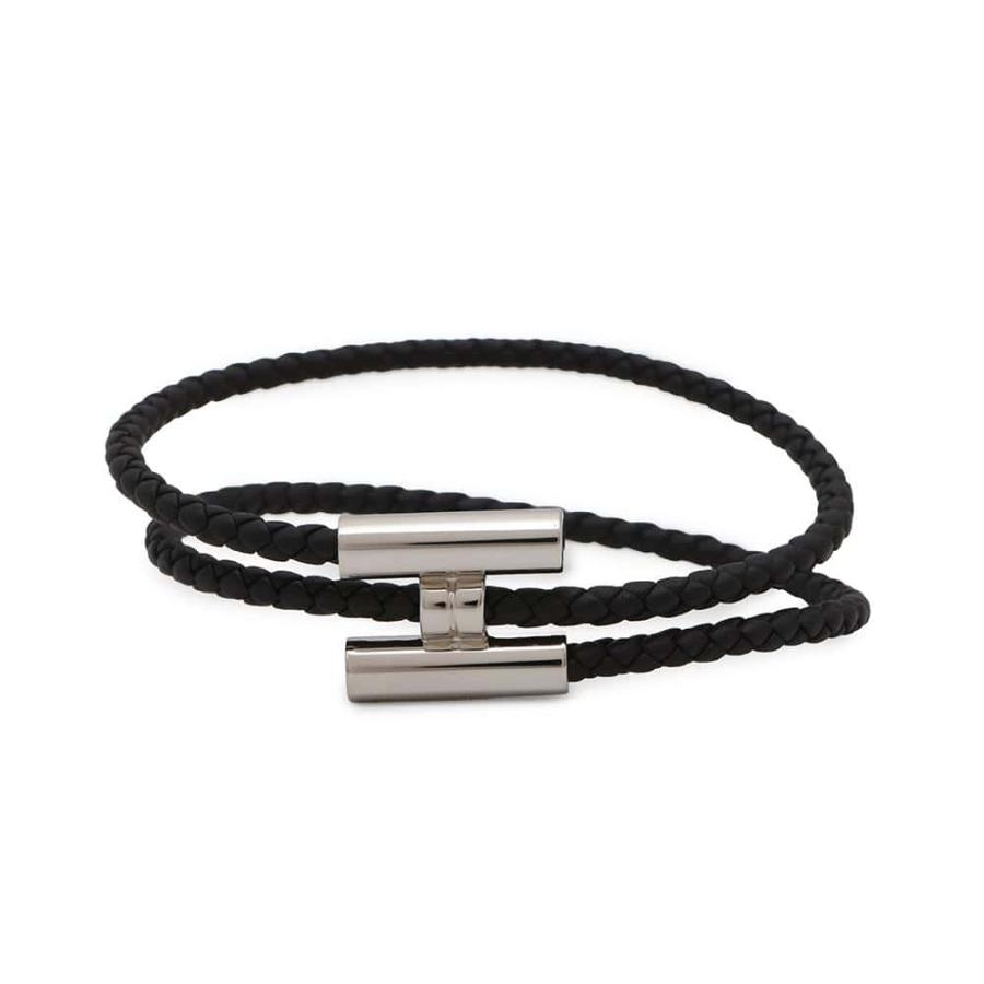 エルメス ブレスレット トゥルニ トレッセ ブラック/シルバー金具