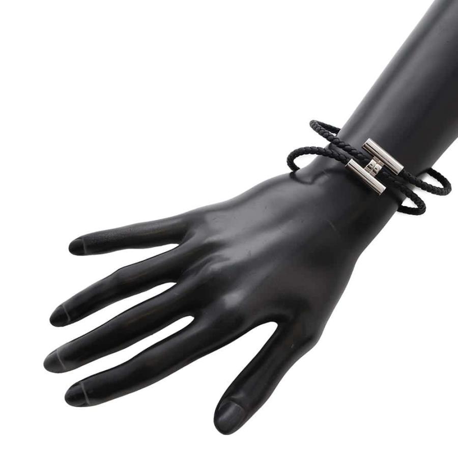 エルメス ブレスレット トゥルニ トレッセ ブラック/シルバー金具