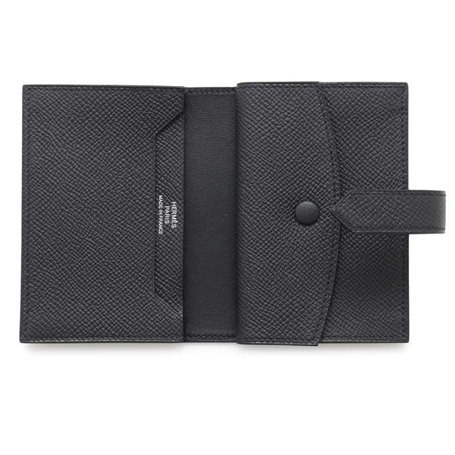エルメス カードケース ベアン ミニ ブラック/シルバー金具 エプソン W