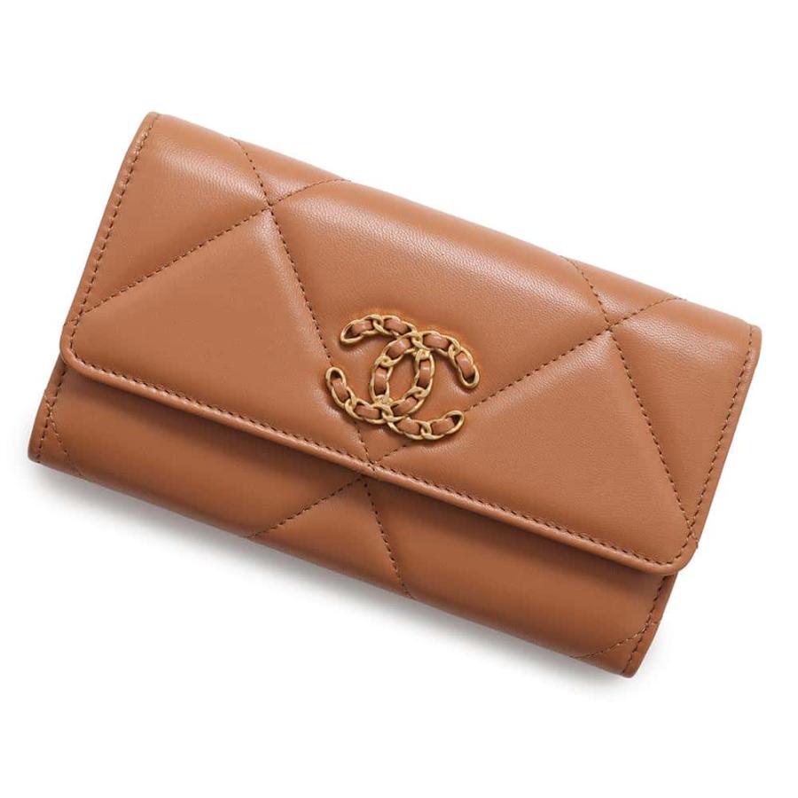 シャネル 二つ折り財布 ココマーク CHANEL19 フラップウォレット