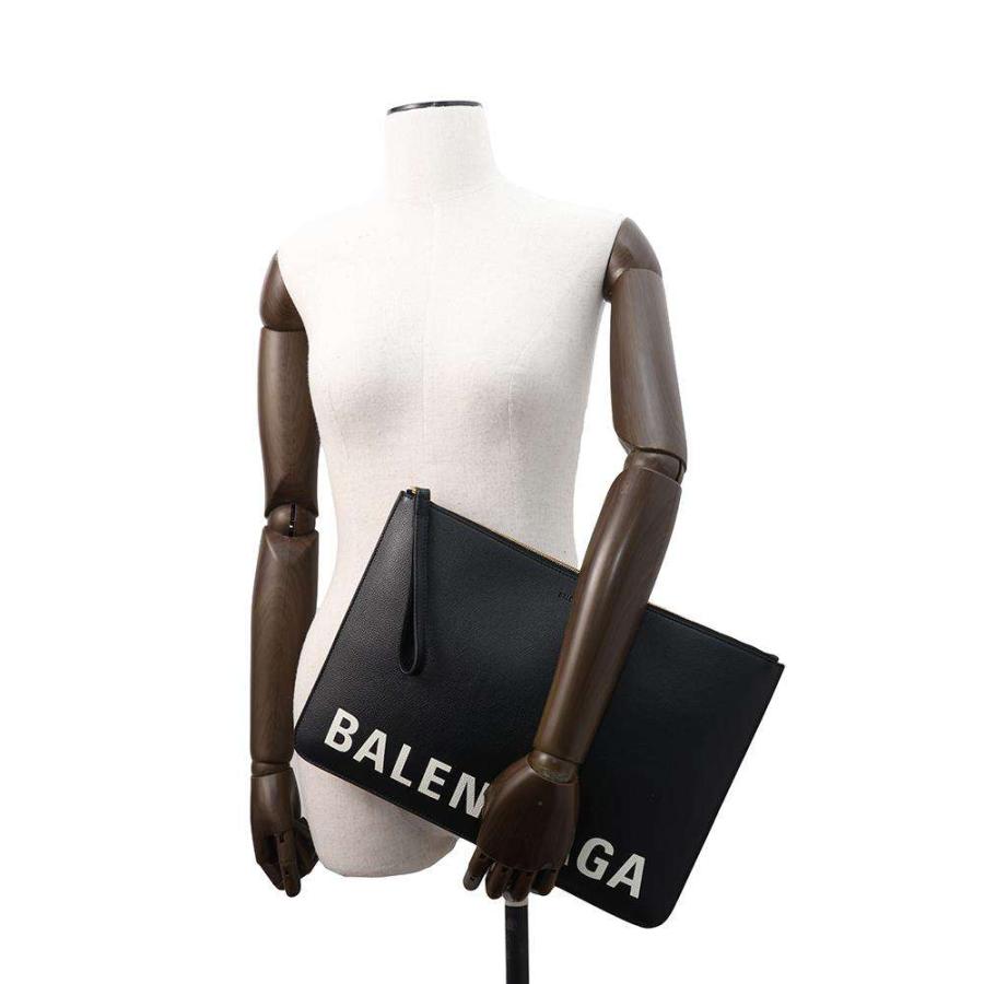 クラッチバッグ ロゴ レザー BALENCIAGA BAG 黒 【グラヴィティコスメ