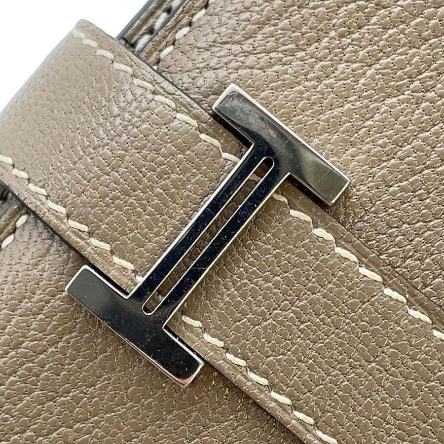 エルメス 長財布 ベアンスフレ エトゥープ/シルバー金具