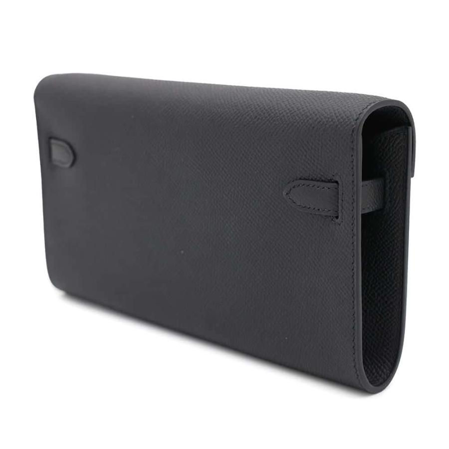 エルメス ケリーウォレット ロング トゥーゴー ブラック/シルバー金具 