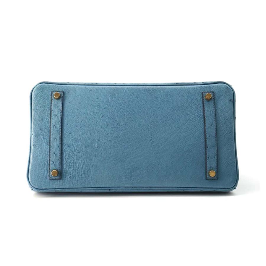 エルメス バーキン35 ブルージーン/ゴールド金具 オーストリッチ □E 