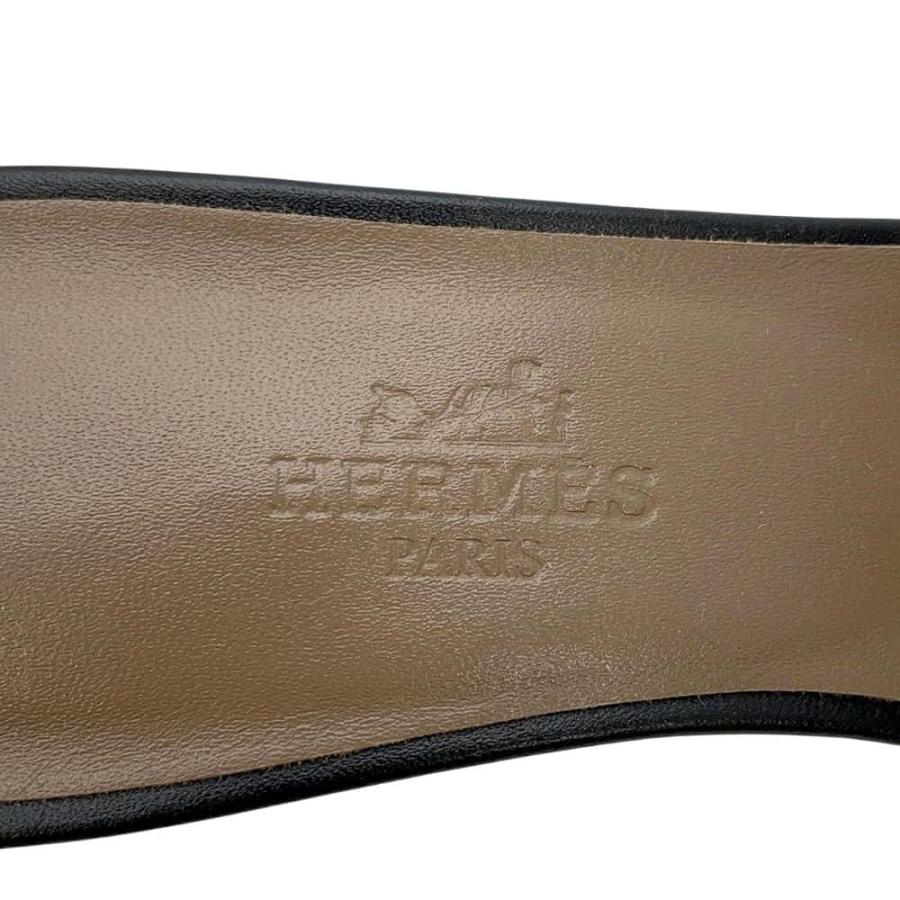 エルメス サンダル オアジス Oasis レディースサイズ36 HERMES 靴 黒
