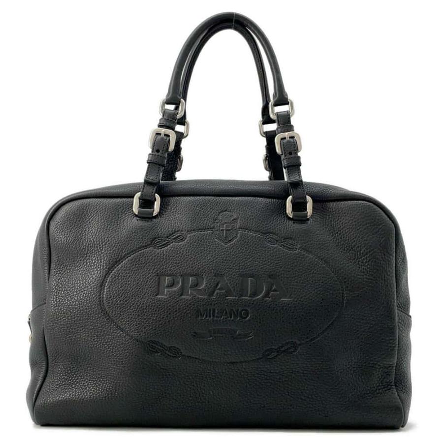 プラダ ハンドバッグ エンボスロゴ レザー BR3089 PRADA ボストン 