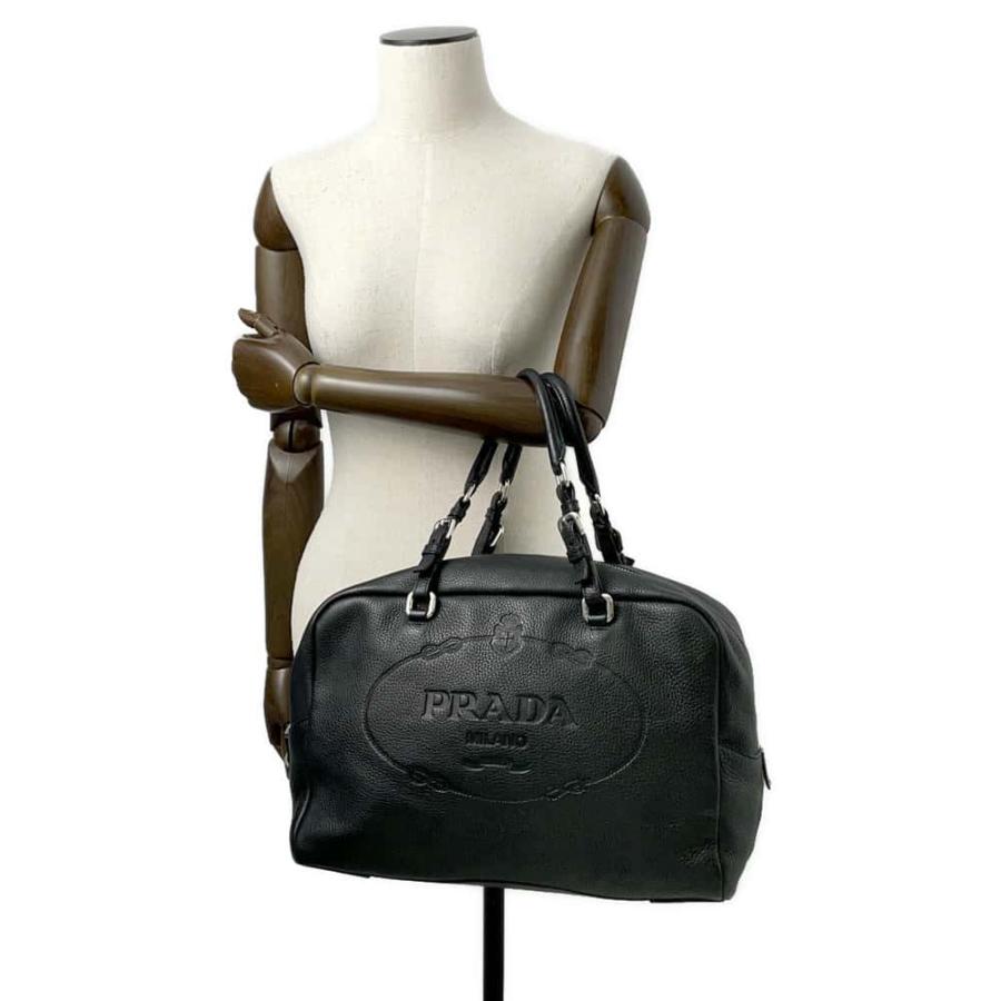 プラダ ハンドバッグ エンボスロゴ レザー BR3089 PRADA ボストン