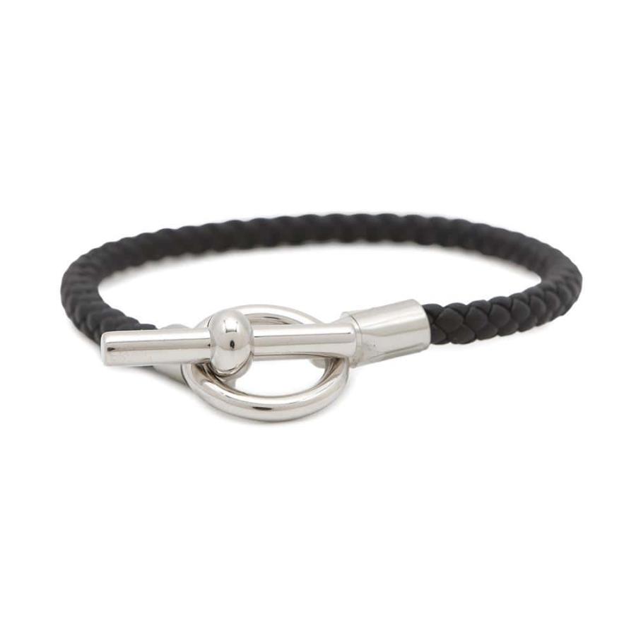 エルメス ブレスレット グレナン ブラック/シルバー金具 スイフト