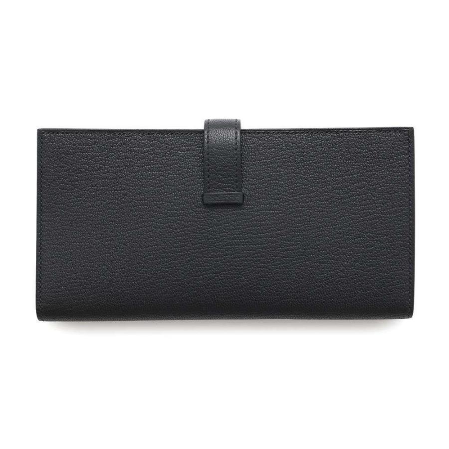 エルメス 長財布 ベアンスフレ ブラック/シルバー金具 シェブルミゾル 