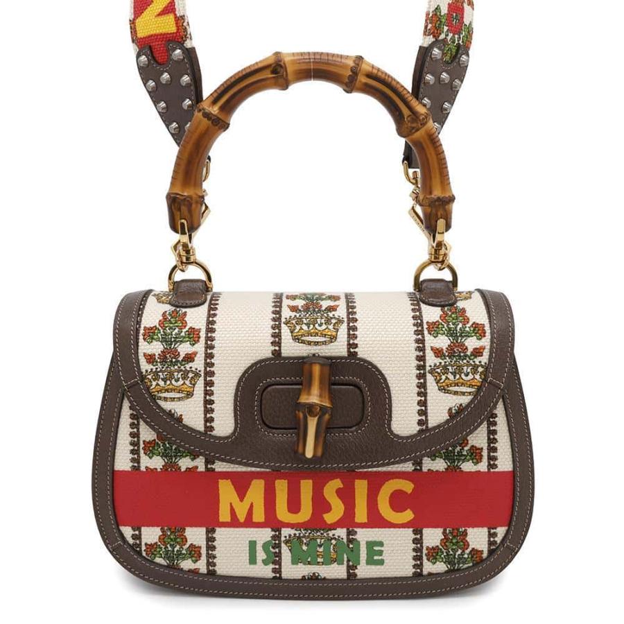 グッチ ハンドバッグ バンブー 100周年記念モデル キャンバス/レザー  