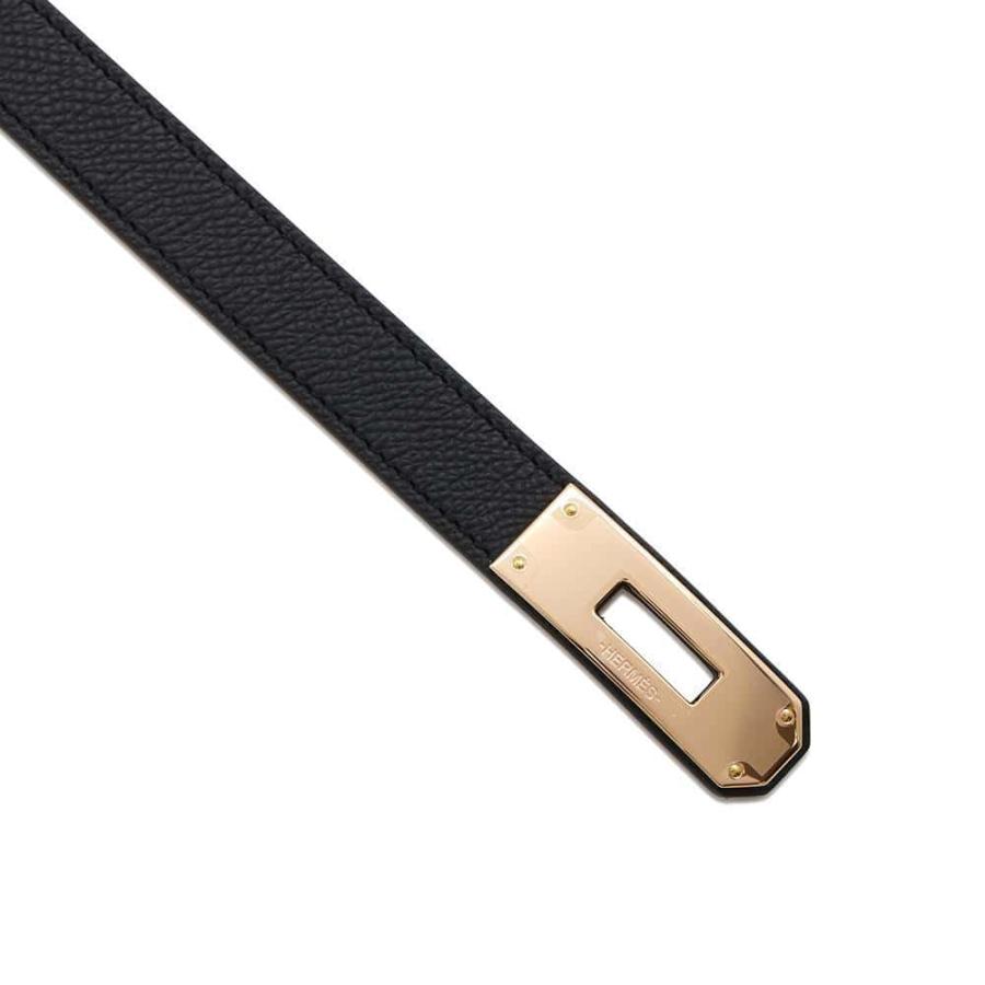 エルメス ケリーベルト ブラック/ピンクゴールド金具 エプソン W刻印