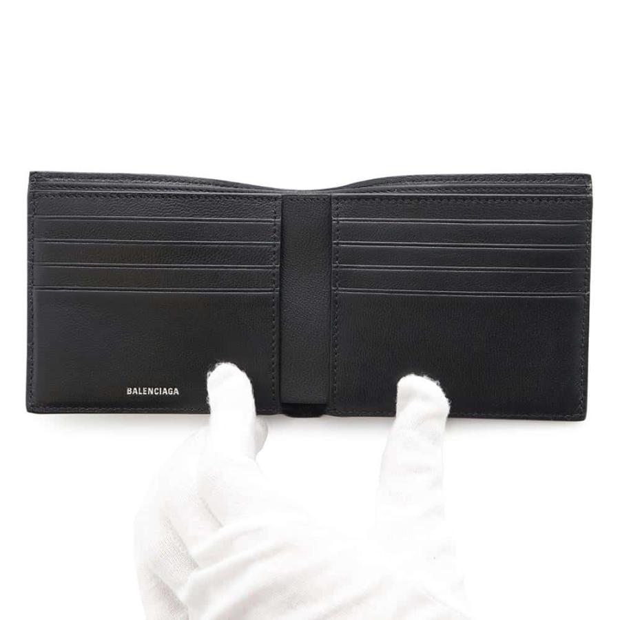 バレンシアガ　二つ折り財布　黒　レザー バレンシアガ 二つ折り財布 ロゴ レザー 594549 BALENCIAGA 財布