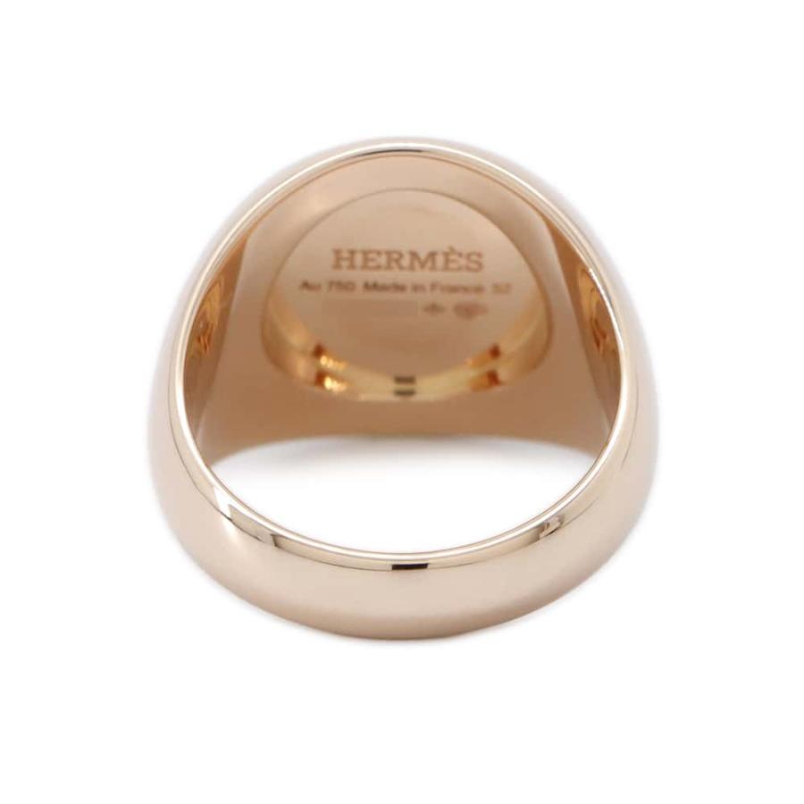 HERMES エクスリブリス リング 指輪 K18 PG ピンクゴールド HERMES（エルメス） エクスリブリス リング カレッジリング 指輪