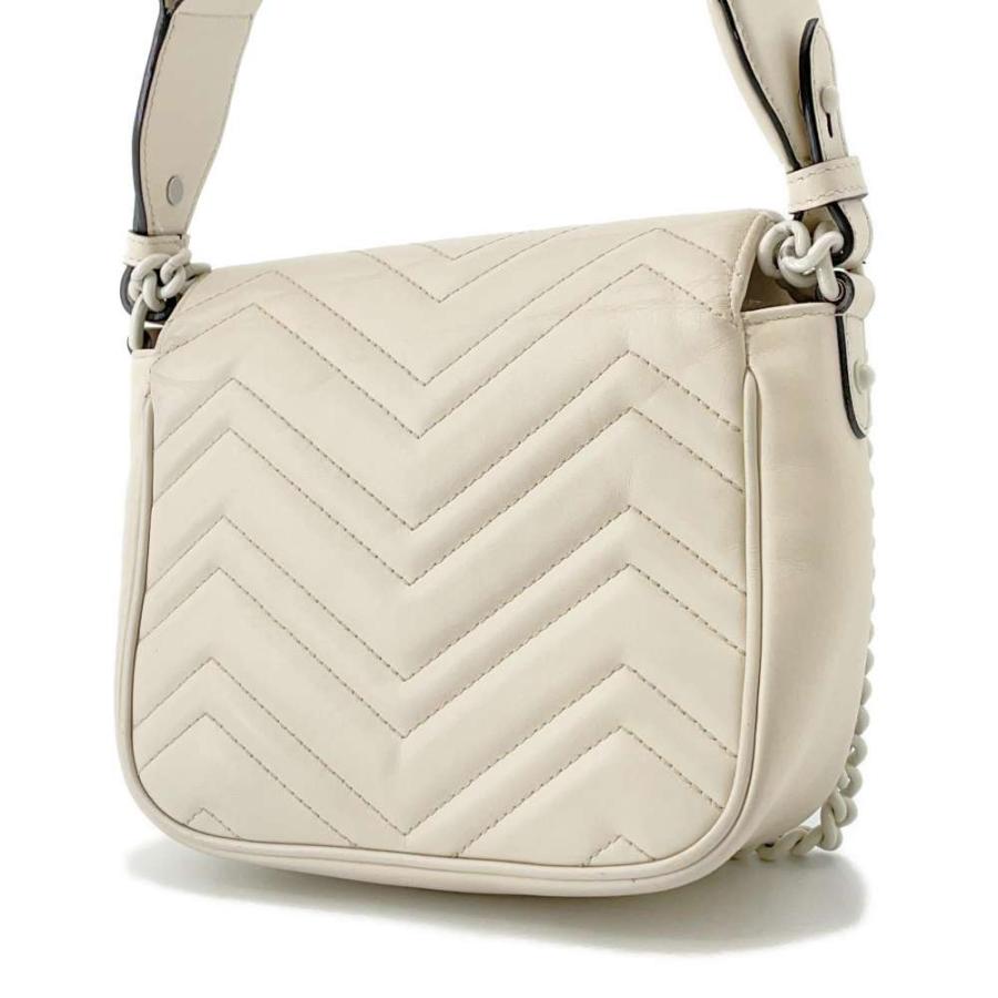 グッチ ショルダーバッグ GGマーモント レザー 739681 GUCCI 2way 白  
