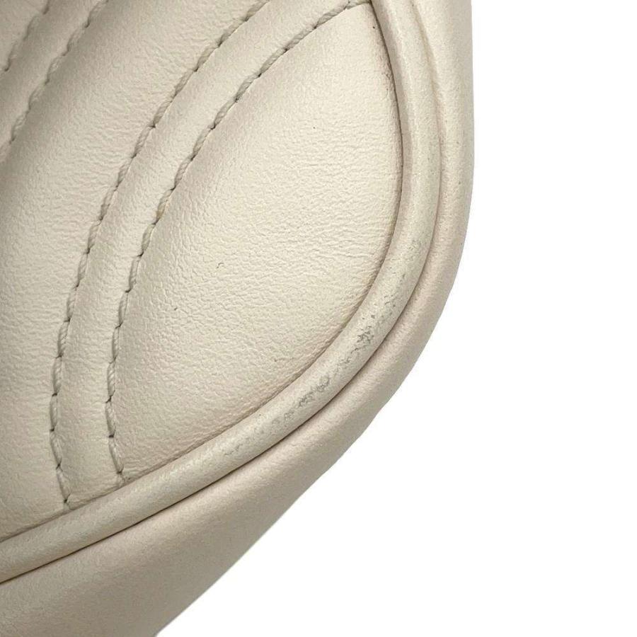 グッチ ショルダーバッグ GGマーモント レザー 739681 GUCCI 2way 白  