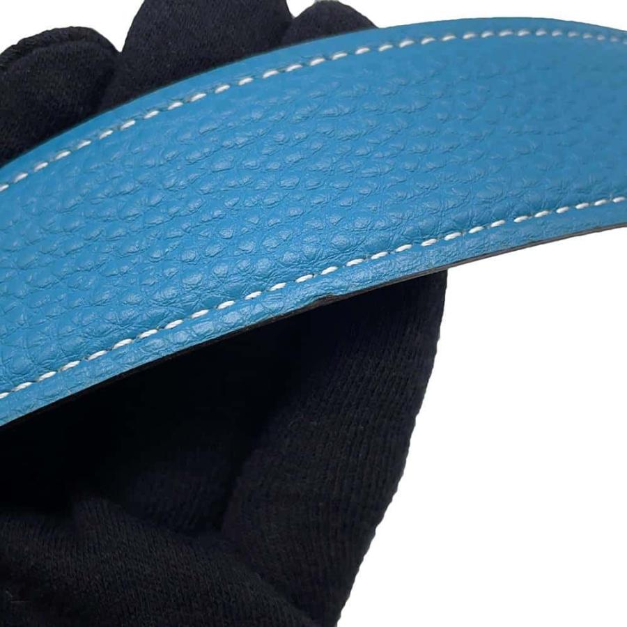 エルメス べルト Hベルト ラッキーメタル ブラック/ブルージーン  