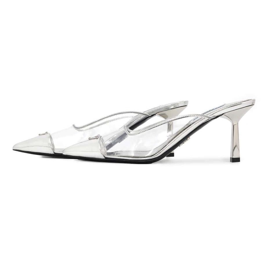 プラダ ミュール クリア 三角ロゴ レディースサイズ36 1I009N PRADA 靴