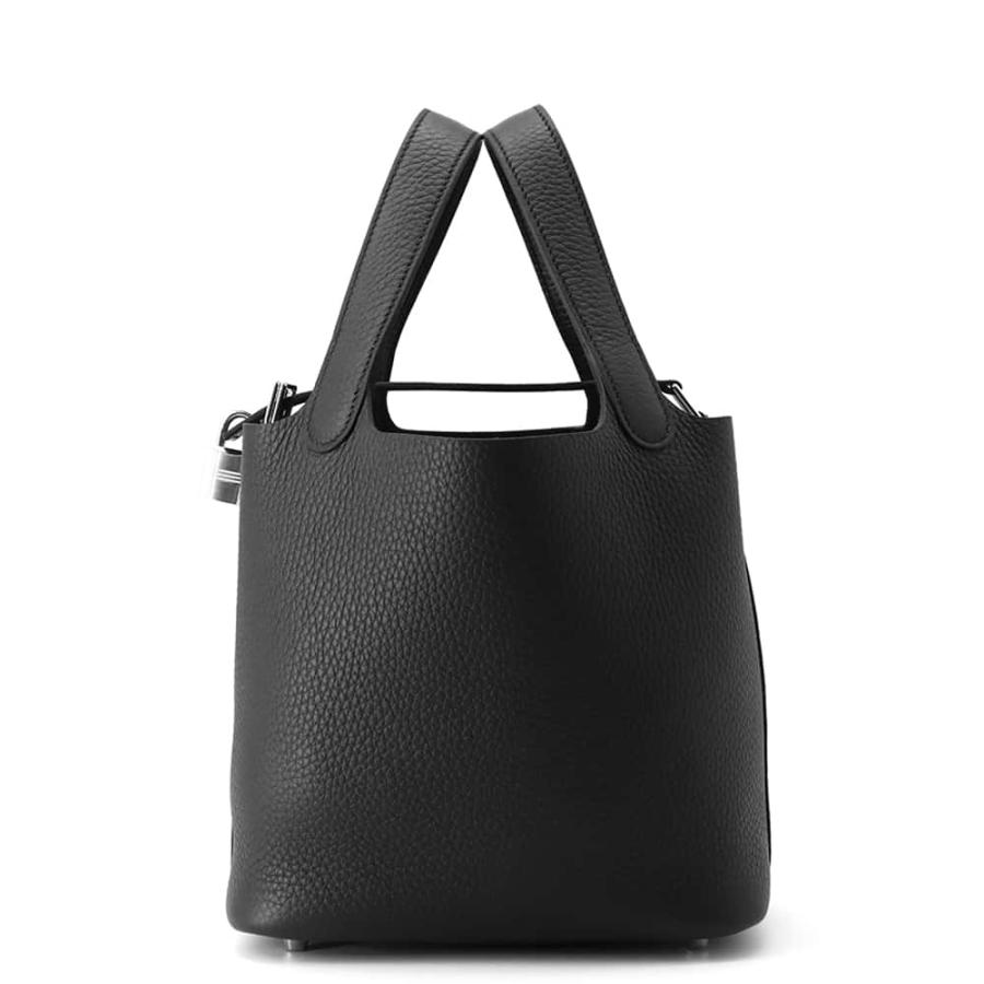 エルメス ハンドバッグ ピコタンロックPM ブラック/シルバー金具 