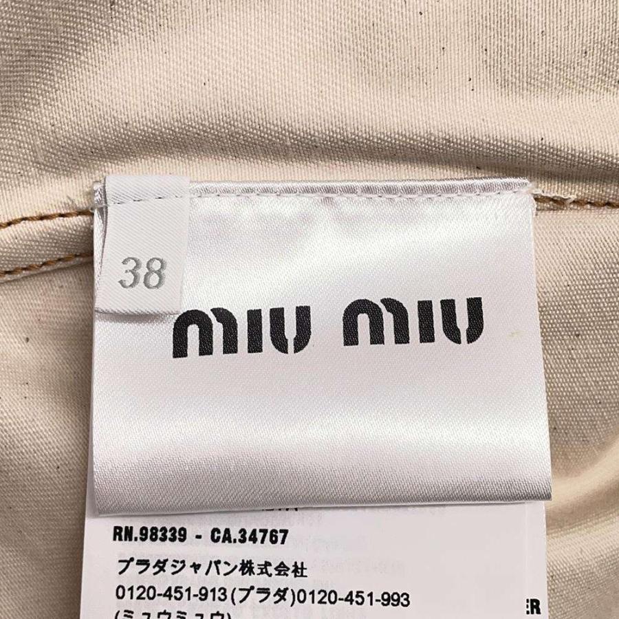 ミュウミュウ 半袖シャツ デニム ロゴ コットン レディースサイズ38