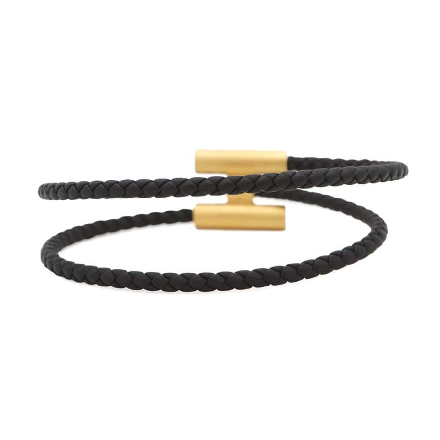 エルメス ブレスレット トゥルニ トレッセ ブラック/ゴールド金具