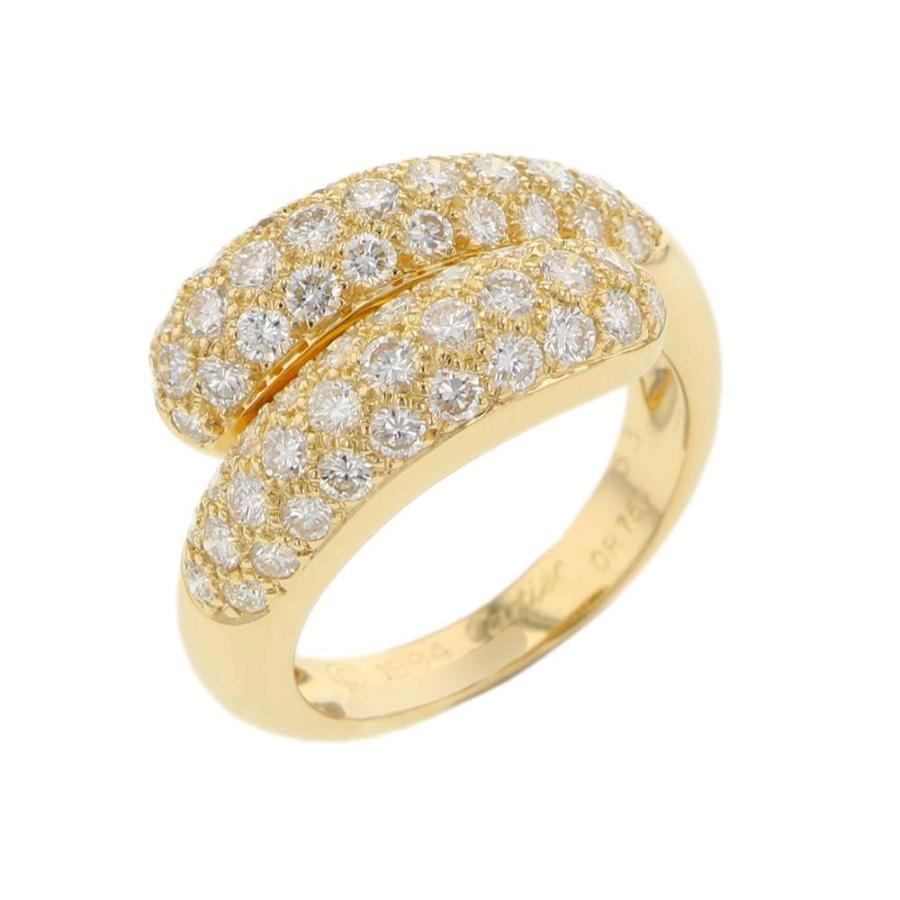 Cartier ゴールドリング ダイヤモンド装飾 カルティエ リング ミミリング ダイヤモンド K18YGイエローゴールド