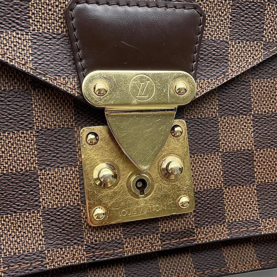 本物 ルイヴィトン LOUIS VUITTON LV ノルマンディー ダミエ エベヌ 2WAY ショルダーバッグ ハンドバッグ ブラウン N41487 ビトン バッグ 中古 LOUIS VUITTON（ルイ・ヴィトン） 本物 LOUIS VUITTON LV