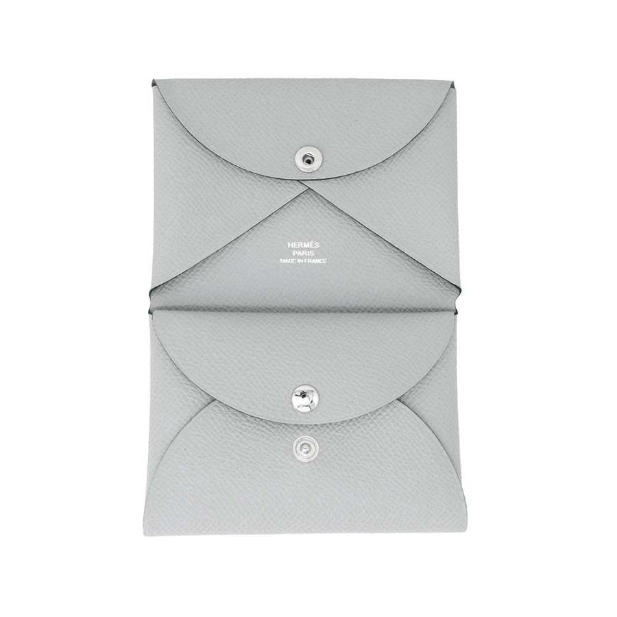 エルメス コインケース カルヴィ デュオ ブルーグラシエ/シルバー金具 