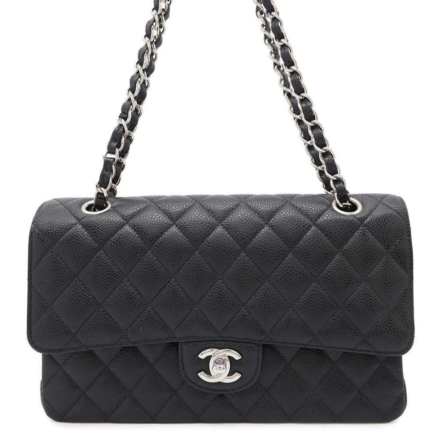 シャネル チェーンショルダーバッグ マトラッセ ココマーク キャビアスキン ダブルチェーン A01112 CHANEL バッグ シャネル チェーンショルダーバッグ マトラッセ25 ココマーク キャビア