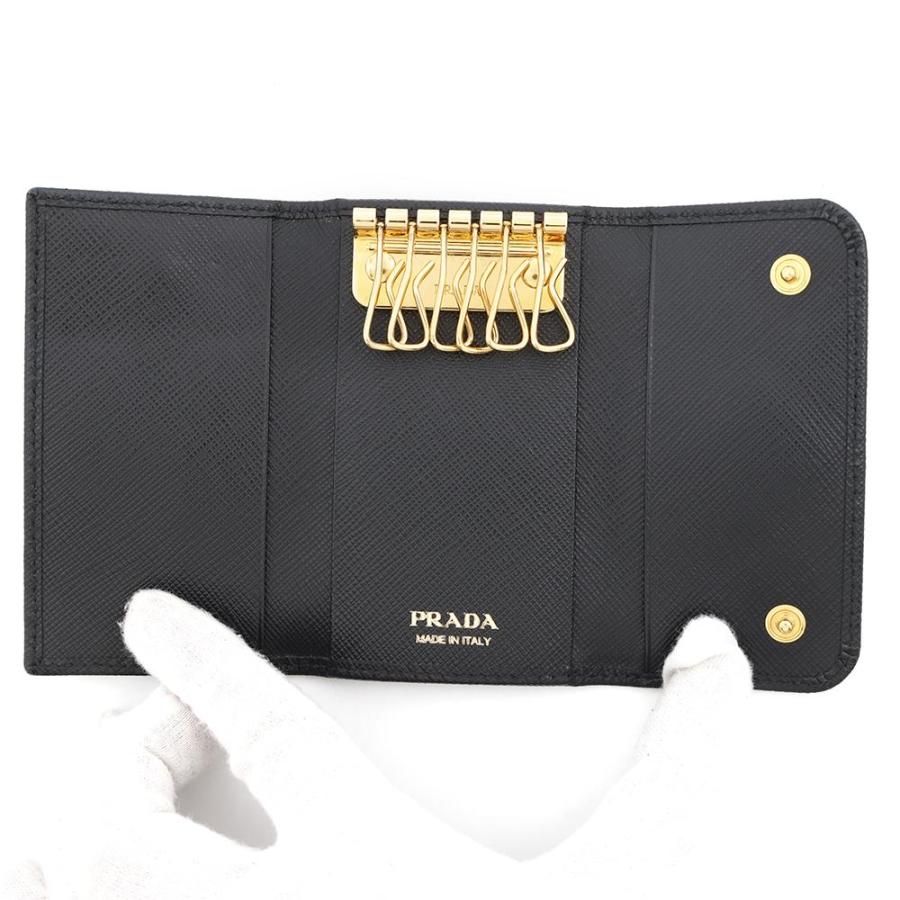 ☆未使用品☆PRADA サフィアーノ キーケース 6連 ブラック 1PG222 プラダ 6連キーケース サフィアーノ Saffianol 1PG222 PRADA キー