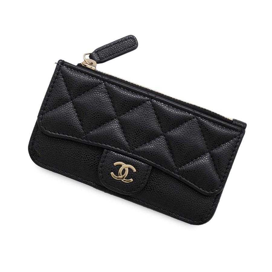 【極美品】シャネル マトラッセ キャビアスキン ケース クラシックジップ CHANEL】クラシックジップ マトラッセカードケース キャビアスキン