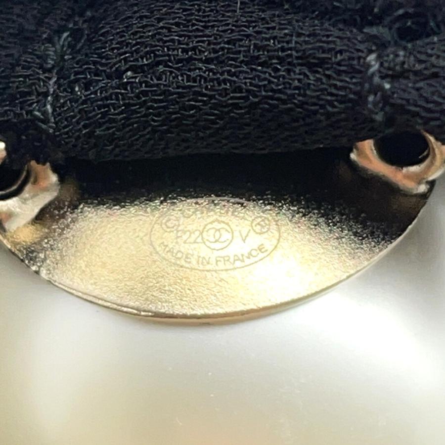 シャネル ヘアゴム ココマーク フェイクパール ロゴ シュシュ F22V  