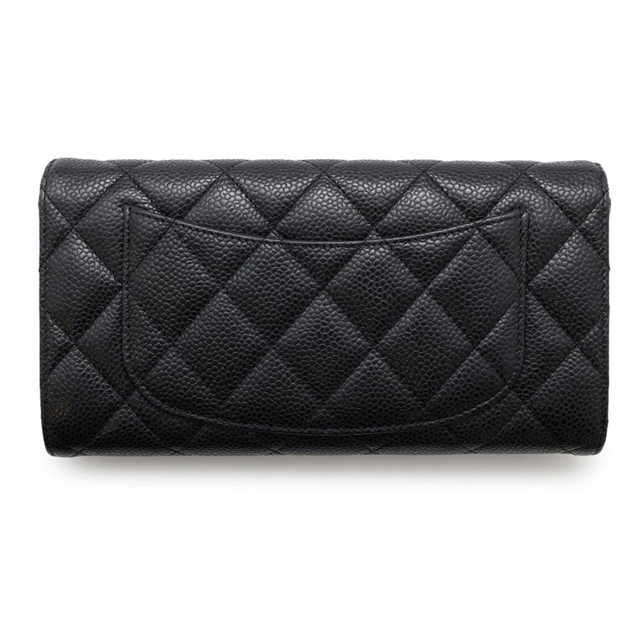 未使用 シャネル 24aw ココマークロングフラップウォレット キャビア