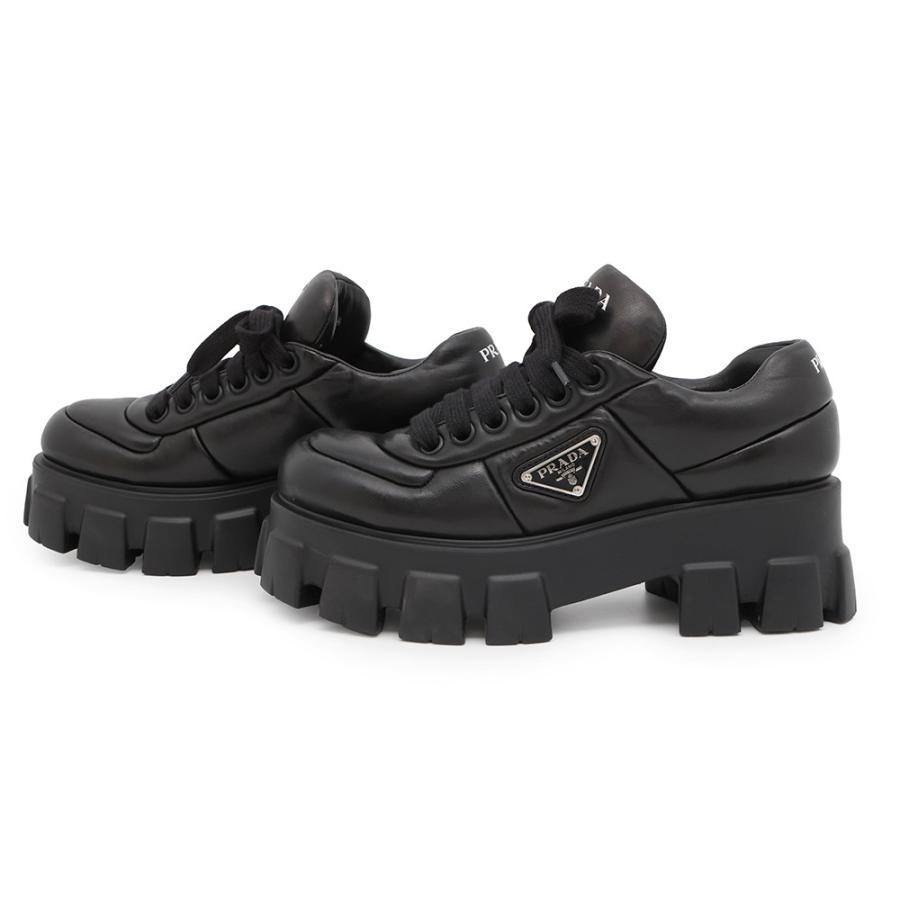 PRADA 厚底シューズ 38 プラダ スニーカー モノリス 厚底 レディースサイズ38 1/2 1E119N
