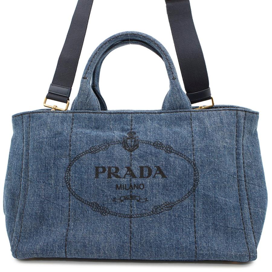 PRADA カナパ デニム 2way トートバッグ B2642B ストラップ付 プラダ トートバッグ カナパ CANAPA デニム B2642B PRADA 2way