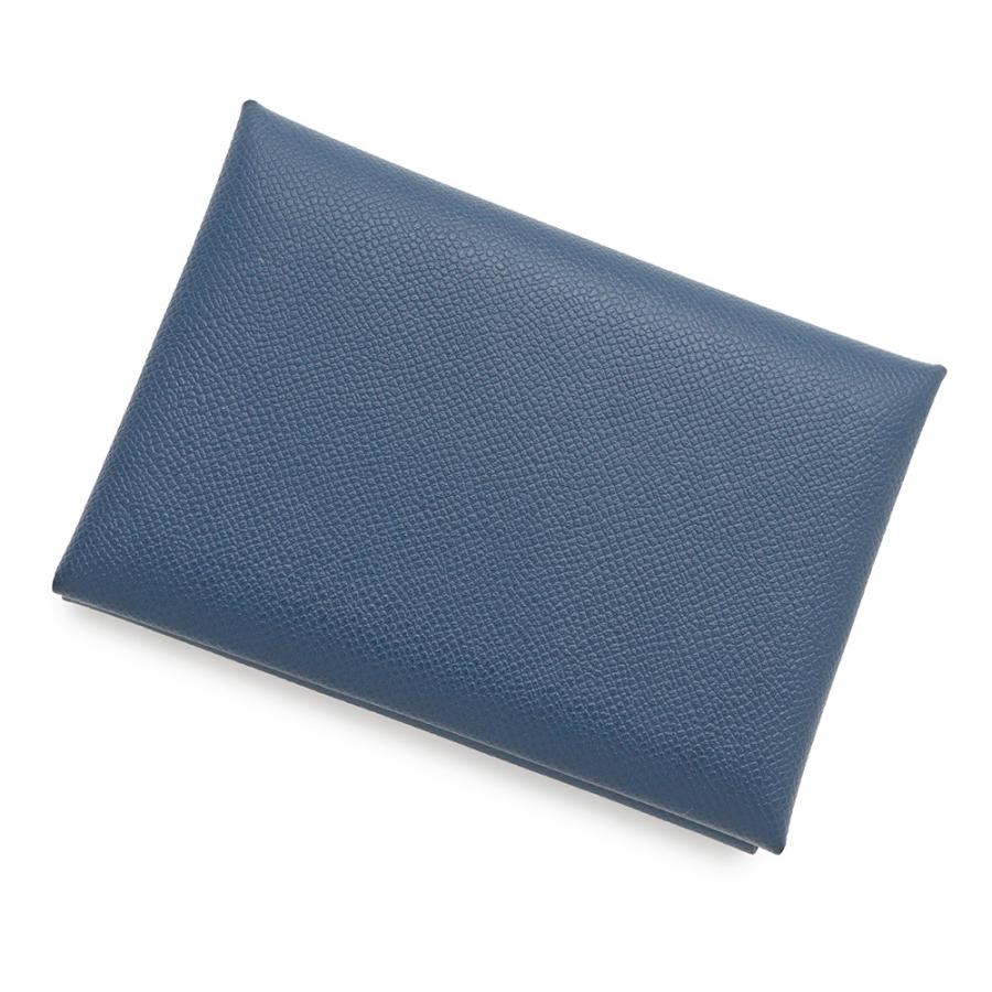 エルメス コインケース カルヴィ デュオ ブルーグラシエ/シルバー金具  