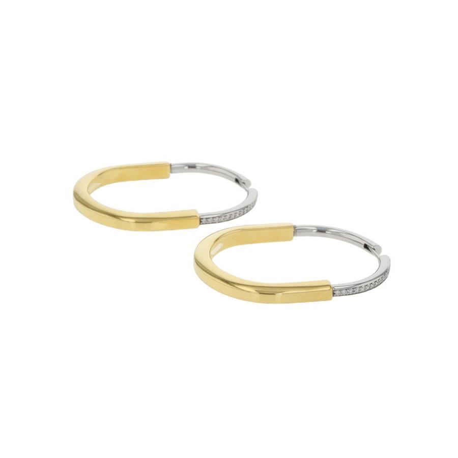 ティファニーピアス、指輪 ティファニー ピアス ロック エクストララージ ダイヤモンド 計0.32ct