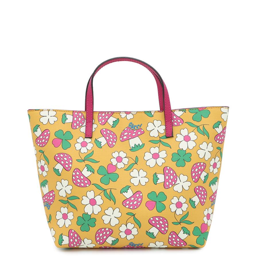 美品 グッチ GUCCI バッグ トートバッグ 花柄キノコ柄 型番410812 グッチ トートバッグ チルドレンズ キノコ柄 花柄 プリント 410812